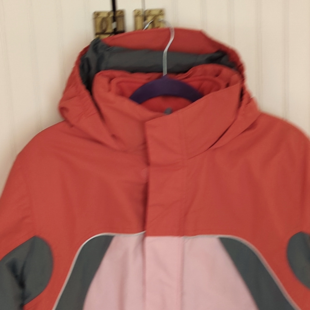 Lands End girls 14-16 winter coat ski parka with fleece removable liner jacket